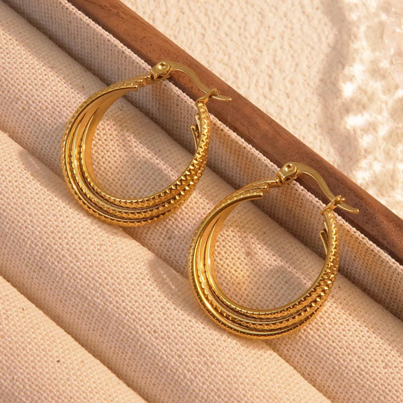 1 Pair Elegant Lady Streetwear Geometric Circle Plating 304 Stainless Steel 18K Gold Plated Earrings
