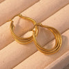 1 Pair Elegant Lady Streetwear Geometric Circle Plating 304 Stainless Steel 18K Gold Plated Earrings