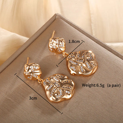 1 Pair Elegant Lady Streetwear Geometric Irregular Plating Alloy 18K Gold Plated Drop Earrings