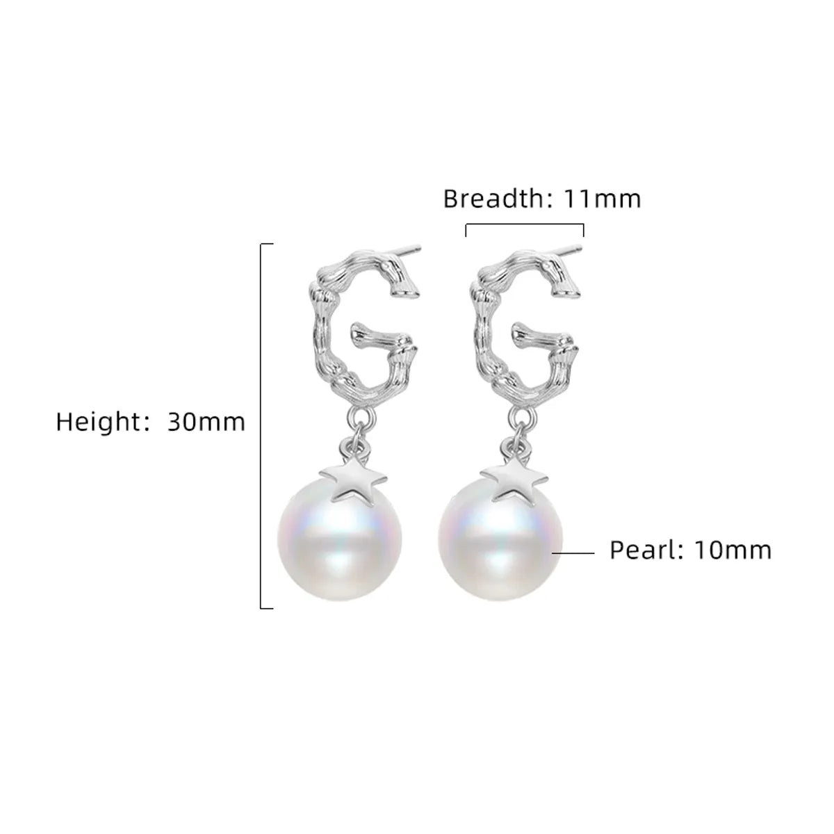 1 Pair Elegant Lady Streetwear Geometric Letter Polishing Plating Inlay Sterling Silver Artificial Pearls 18K Gold Plated White Gold Plated Drop Earrings