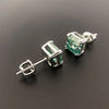 1 Pair Elegant Lady Streetwear Geometric Square GRA Certificate Inlay Sterling Silver Moissanite Ear Studs