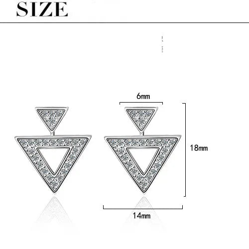 1 Pair Elegant Lady Streetwear Triangle Geometric Inlay Copper Zircon Drop Earrings