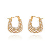 1 Pair Elegant Lady Streetwear U Shape Plating Inlay 304 Stainless Steel Pearl 18K Gold Plated Earrings