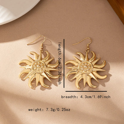 1 Pair Elegant Lady Sun Flower Floral Plating Alloy Drop Earrings