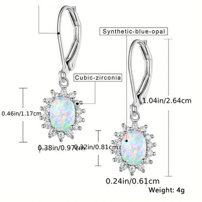 1 Pair Elegant Lady Sun Plating Inlay Copper Artificial Gemstones White Gold Plated Earrings