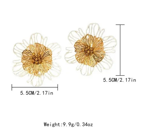 1 Pair Elegant Lady Sweet Flower Plating 304 Stainless Steel 14K Gold Plated Ear Studs