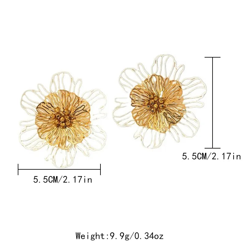 1 Pair Elegant Lady Sweet Flower Plating 304 Stainless Steel 14K Gold Plated Ear Studs