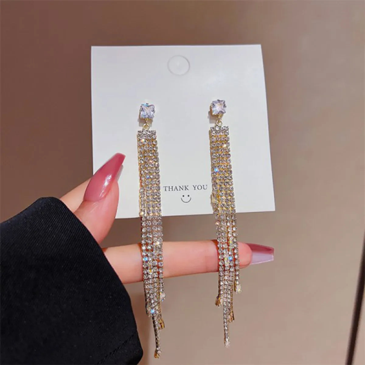 1 Pair Elegant Lady Tassel Heart Shape Bow Knot Inlay Metal Artificial Pearls Rhinestones Drop Earrings