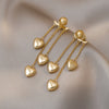 1 Pair Elegant Lady Tassel Heart Shape Bow Knot Inlay Metal Artificial Pearls Rhinestones Drop Earrings