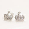 1 Pair Elegant Leaf Crown Plating Copper Zircon Ear Studs
