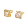 1 Pair Elegant Leaf Crown Plating Copper Zircon Ear Studs