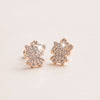 1 Pair Elegant Leaf Crown Plating Copper Zircon Ear Studs