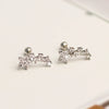 1 Pair Elegant Leaf Crown Plating Copper Zircon Ear Studs