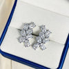 1 Pair Elegant Leaf Flower Inlay Copper Zircon Ear Studs