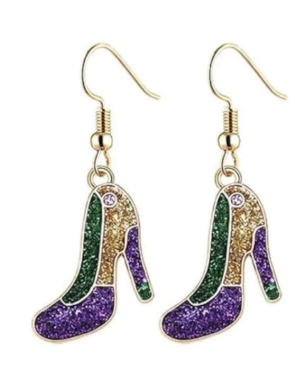 1 Pair Elegant Letter Wine Bottle High Heel Chain Alloy Ear Hook