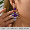 1 Pair Elegant Luxurious Bohemian Round Petal Plating Inlay Copper Alloy Zinc Alloy Rhinestones Glass Drop Earrings