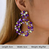 1 Pair Elegant Luxurious Bohemian Round Petal Plating Inlay Copper Alloy Zinc Alloy Rhinestones Glass Drop Earrings