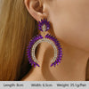 1 Pair Elegant Luxurious Bohemian Round Petal Plating Inlay Copper Alloy Zinc Alloy Rhinestones Glass Drop Earrings