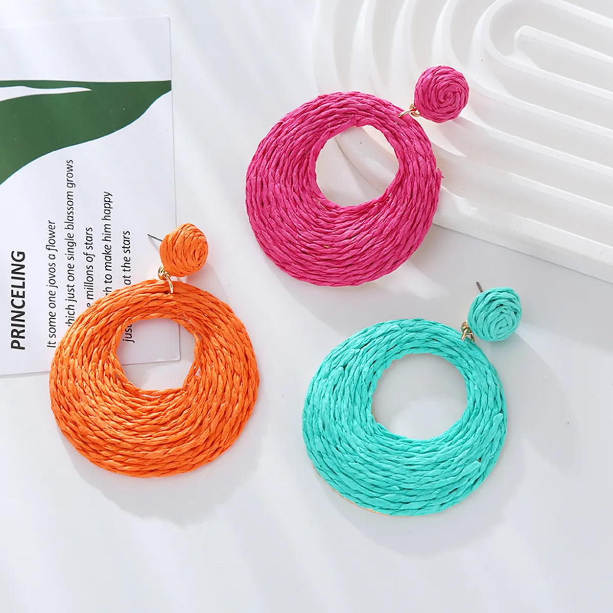 1 Pair Elegant Luxurious Circle Hollow Out Alloy Raffia Drop Earrings