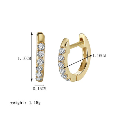 1 Pair Elegant Luxurious Classic Style U Shape Plating Inlay Sterling Silver Zircon Silver Plated Earrings