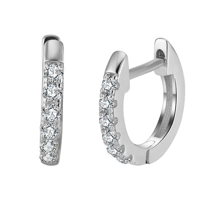 1 Pair Elegant Luxurious Classic Style U Shape Plating Inlay Sterling Silver Zircon Silver Plated Earrings