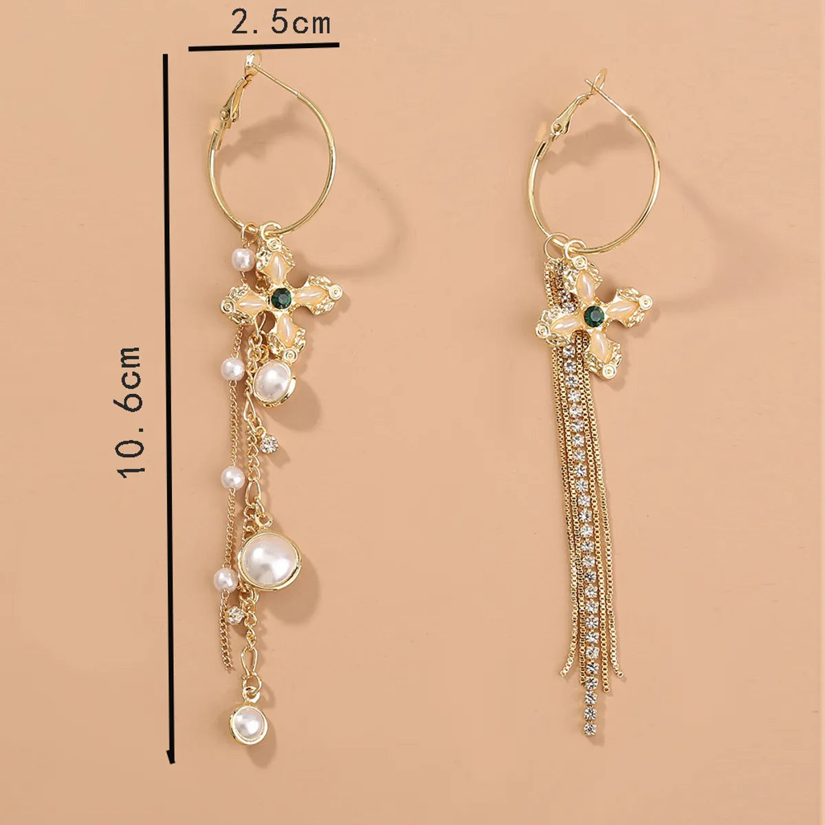 1 Pair Elegant Luxurious Flower Inlay Artificial Pearl Resin Copper Artificial Pearls Drop Earrings