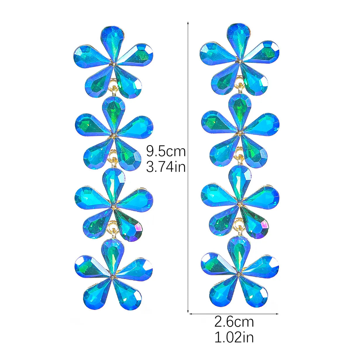 1 Pair Elegant Luxurious Flower Plating Inlay Alloy Rhinestones Zircon Silver Plated Drop Earrings