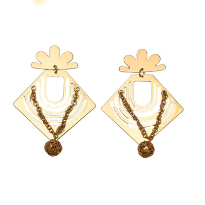 1 Pair Elegant Luxurious Geometric Hollow Out Alloy Drop Earrings