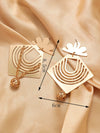 1 Pair Elegant Luxurious Geometric Hollow Out Alloy Drop Earrings