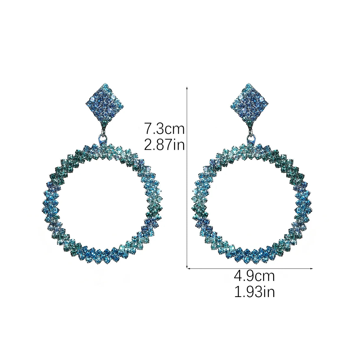 1 Pair Elegant Luxurious Geometric Inlay Alloy Rhinestones Drop Earrings