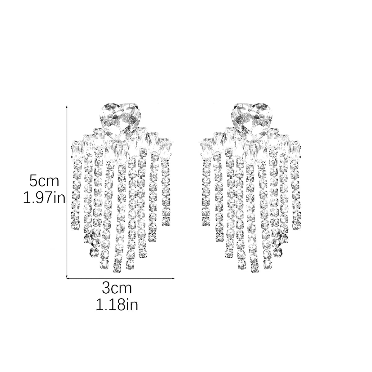 1 Pair Elegant Luxurious Geometric Inlay Alloy Rhinestones Drop Earrings