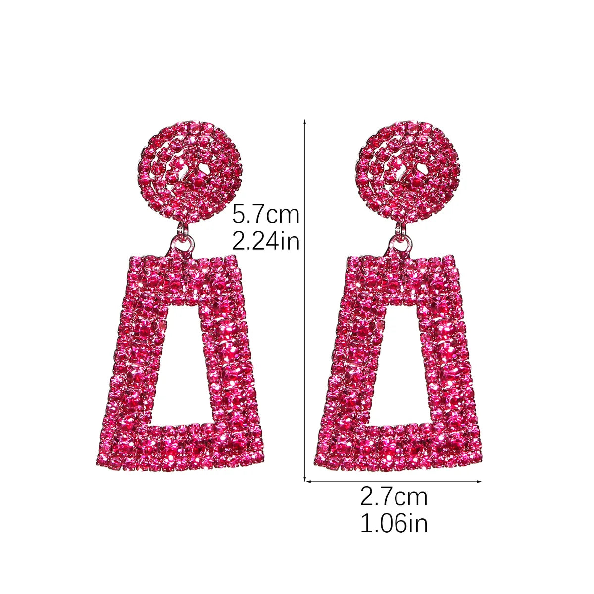 1 Pair Elegant Luxurious Geometric Inlay Alloy Rhinestones Drop Earrings