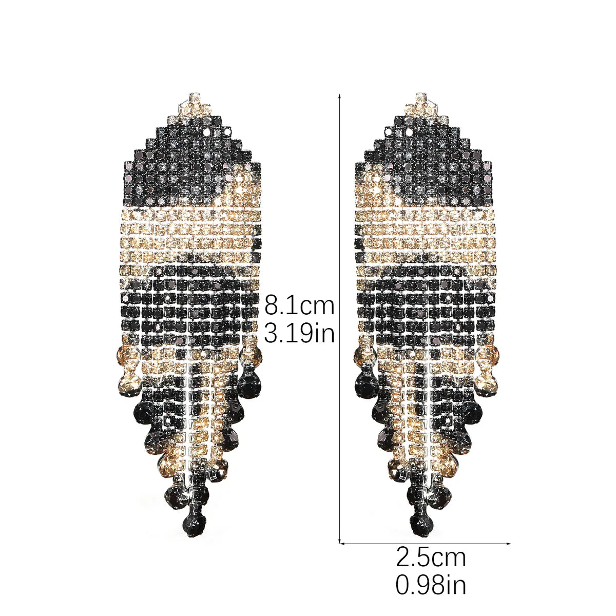 1 Pair Elegant Luxurious Geometric Inlay Alloy Rhinestones Drop Earrings