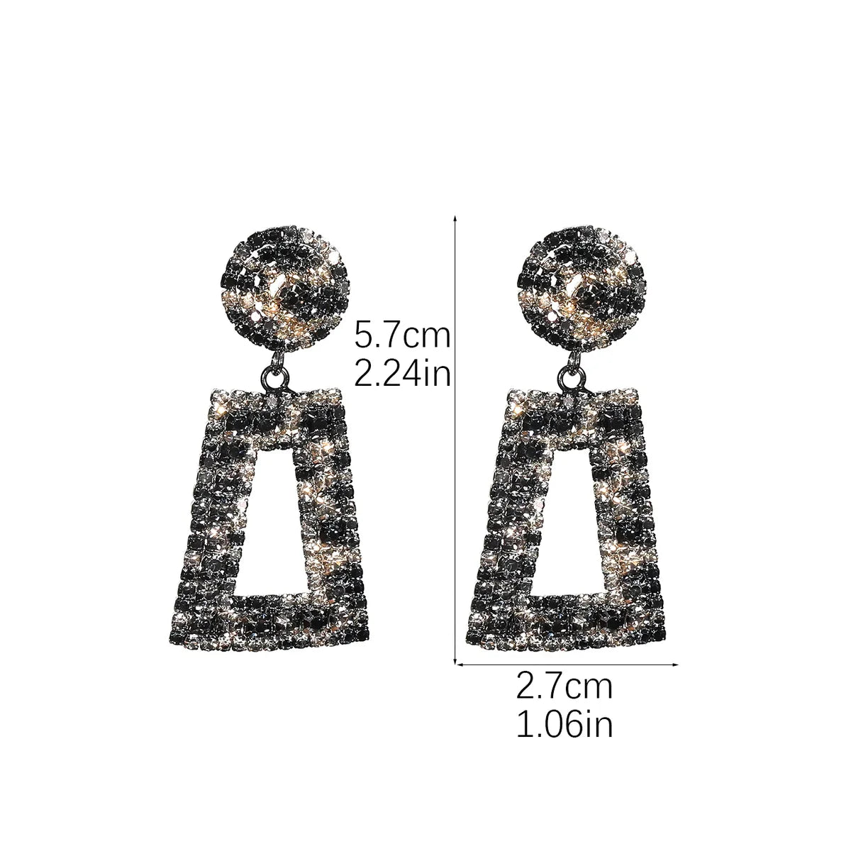 1 Pair Elegant Luxurious Geometric Inlay Alloy Rhinestones Drop Earrings