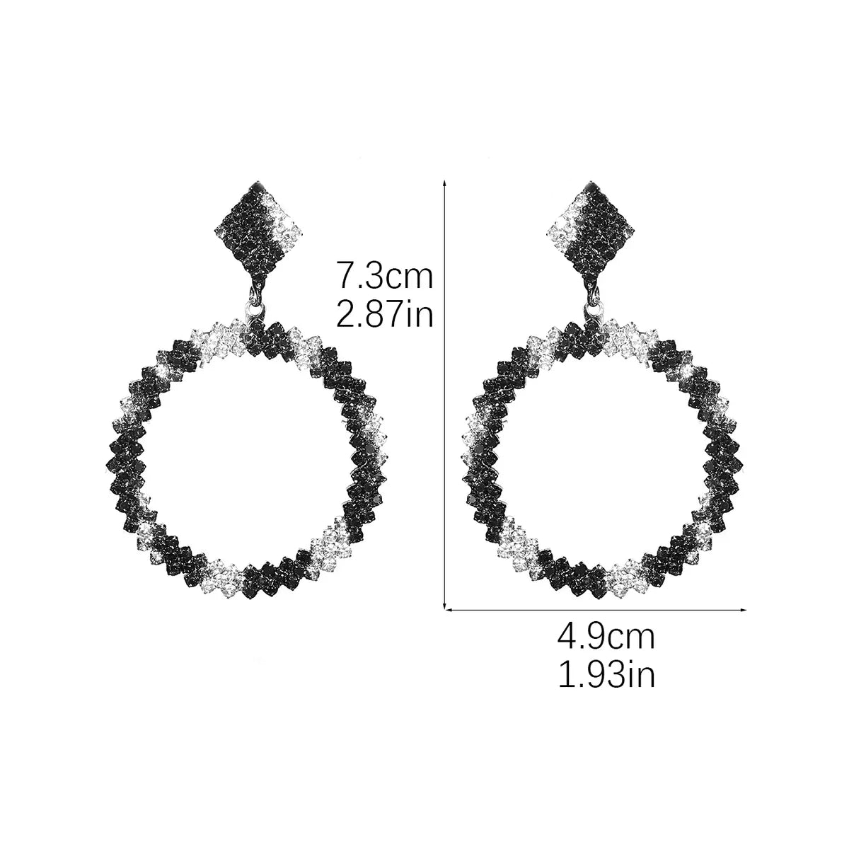 1 Pair Elegant Luxurious Geometric Inlay Alloy Rhinestones Drop Earrings