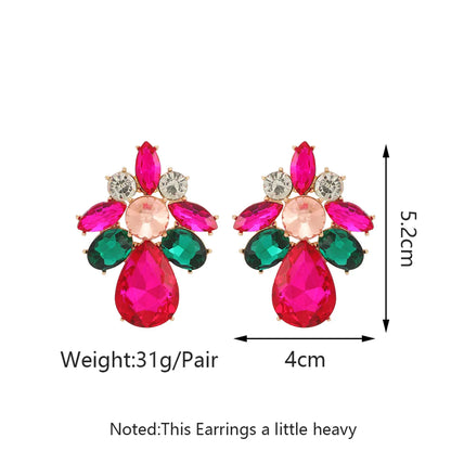 1 Pair Elegant Luxurious Geometric Plating Inlay Zinc Alloy Alloy Glass Drop Earrings