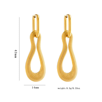 1 Pair Elegant Luxurious Gourd Plating 304 Stainless Steel 18K Gold Plated Drop Earrings