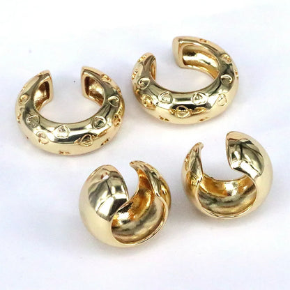 1 Pair Elegant Luxurious Heart Shape Plating Copper 18k Gold Plated Ear Cuffs