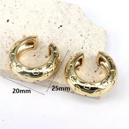 1 Pair Elegant Luxurious Heart Shape Plating Copper 18k Gold Plated Ear Cuffs