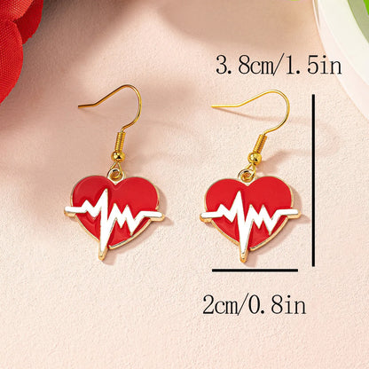 1 Pair Elegant Luxurious Heart Shape Zinc Alloy Drop Earrings