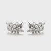 1 Pair Elegant Luxurious Queen Leaf Leaves Plating Inlay Sterling Silver Zircon White Gold Plated Ear Studs