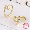 1 Pair Elegant Luxurious Queen T Shape Asymmetrical Plating Sterling Silver 18k Gold Plated White Gold Plated Hoop Earrings