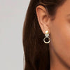 1 Pair Elegant Luxurious Round Plating Inlay Copper Zircon Gold Plated Drop Earrings