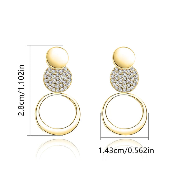 1 Pair Elegant Luxurious Round Plating Inlay Copper Zircon Gold Plated Drop Earrings