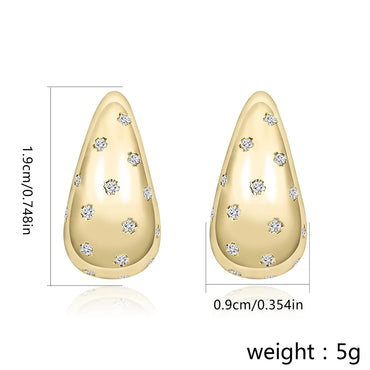 1 Pair Elegant Luxurious Round Plating Inlay Copper Zircon Gold Plated Drop Earrings