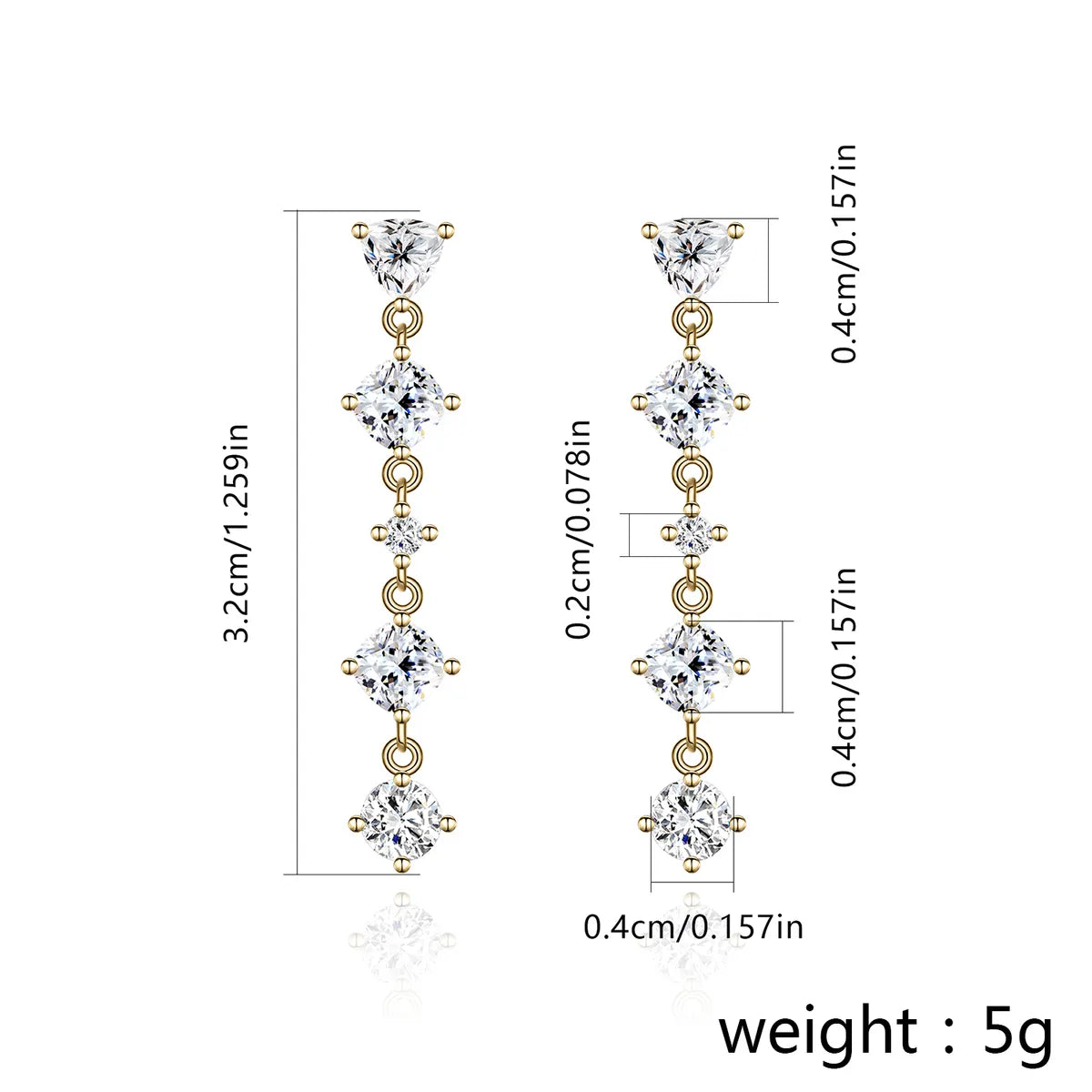 1 Pair Elegant Luxurious Round Plating Inlay Copper Zircon Gold Plated Drop Earrings