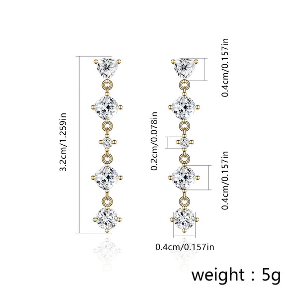 1 Pair Elegant Luxurious Round Plating Inlay Copper Zircon Gold Plated Drop Earrings