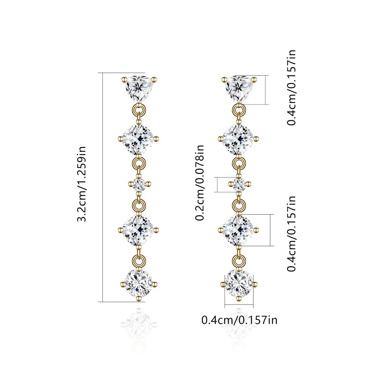 1 Pair Elegant Luxurious Round Plating Inlay Copper Zircon Gold Plated Drop Earrings