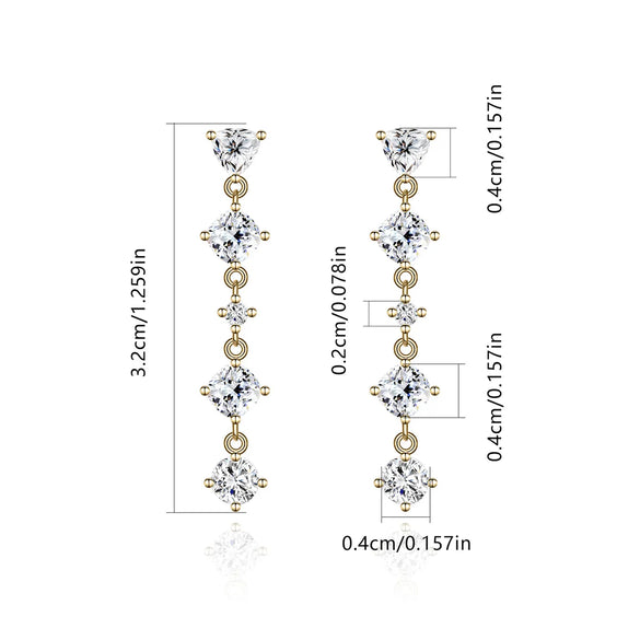 1 Pair Elegant Luxurious Round Plating Inlay Copper Zircon Gold Plated Drop Earrings