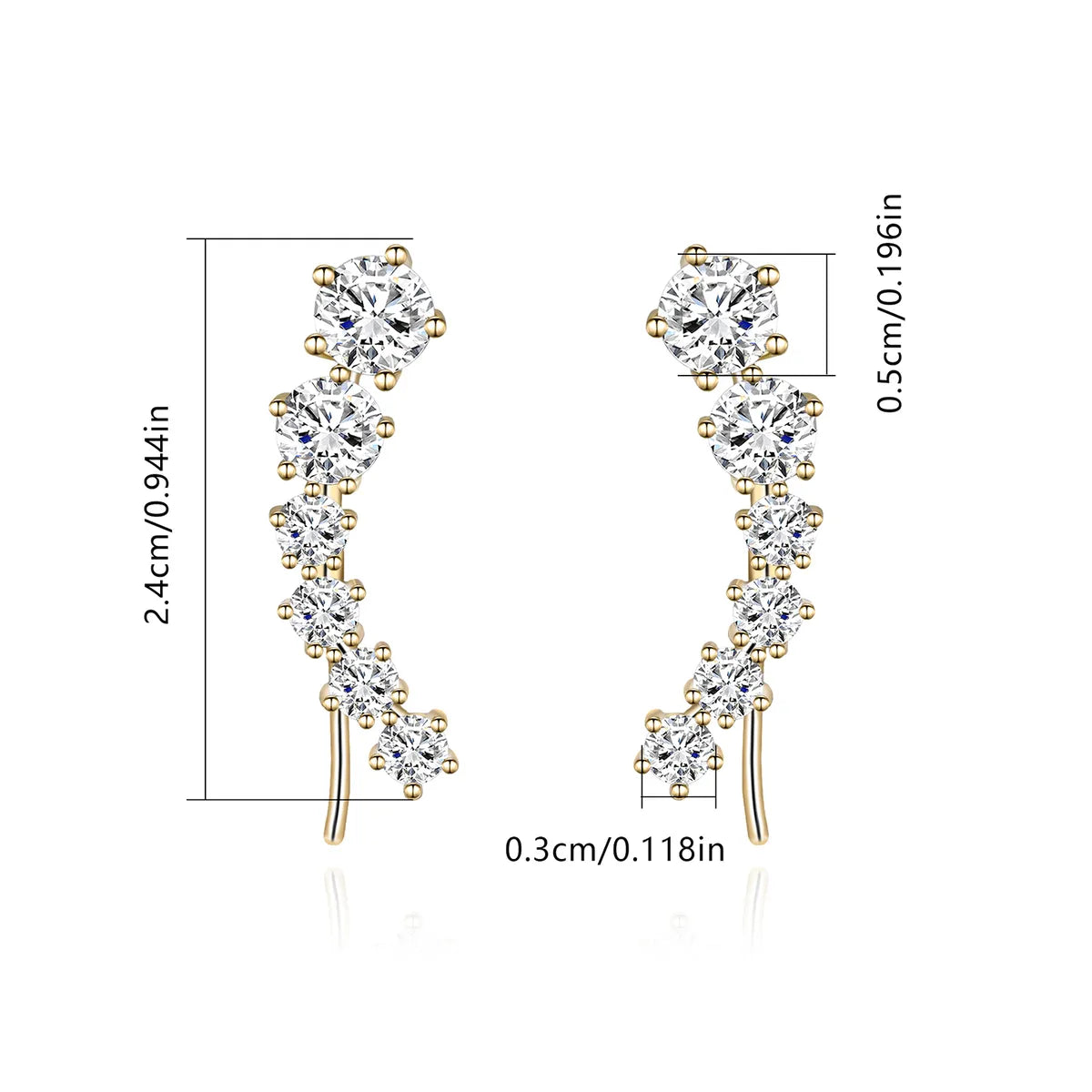 1 Pair Elegant Luxurious Round Plating Inlay Copper Zircon Gold Plated Ear Studs